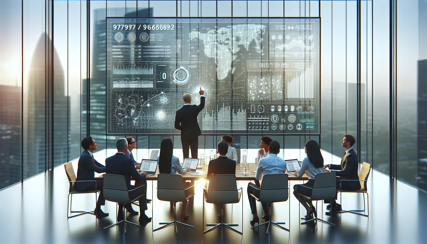 diverse team discussing unique identifiers in a modern office.