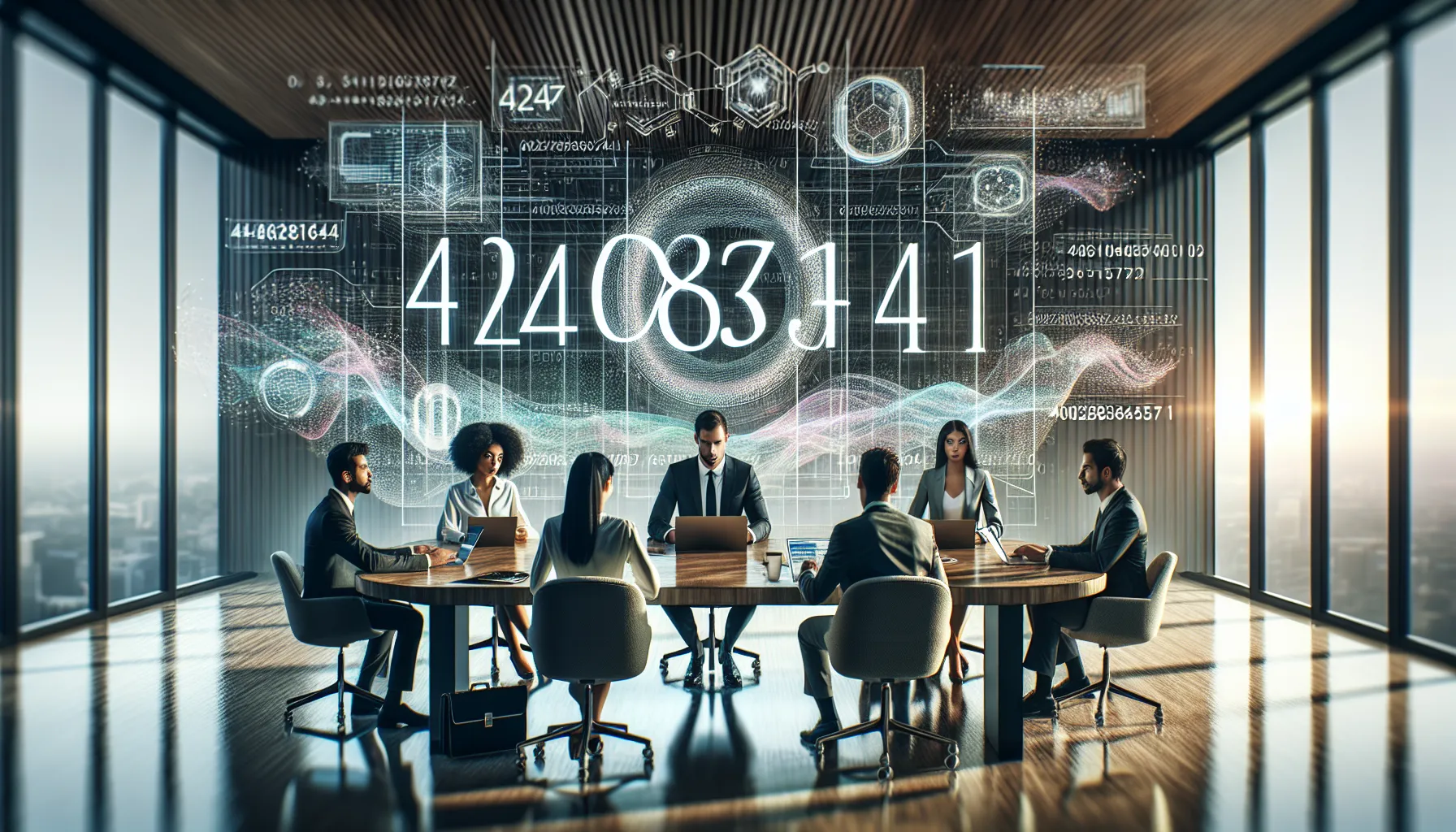 diverse team analyzing data in a modern office setting.